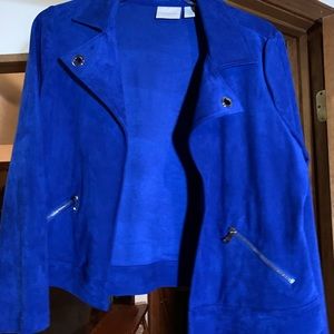 Chico’s blue “suede” jacket size 2